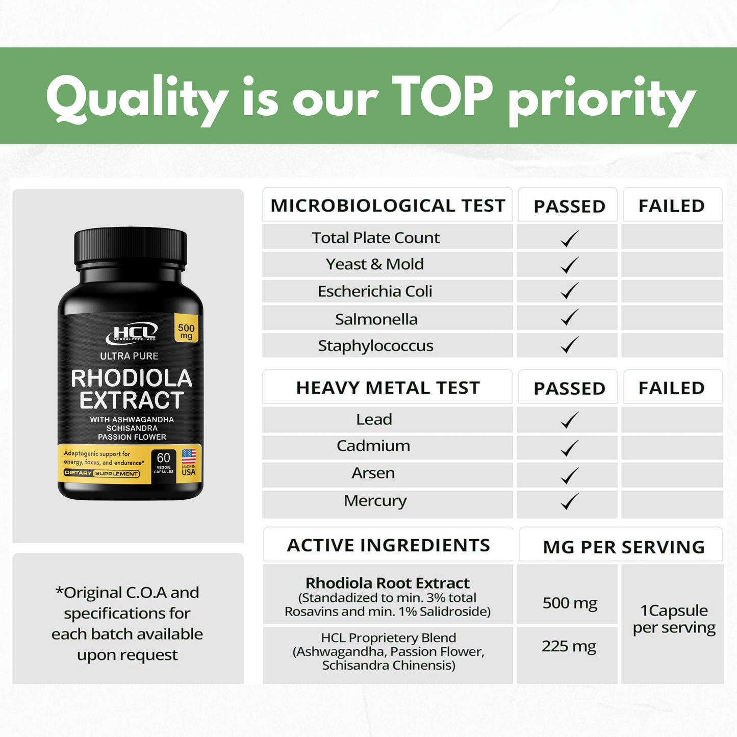 Rhodiola Rosea Supplement