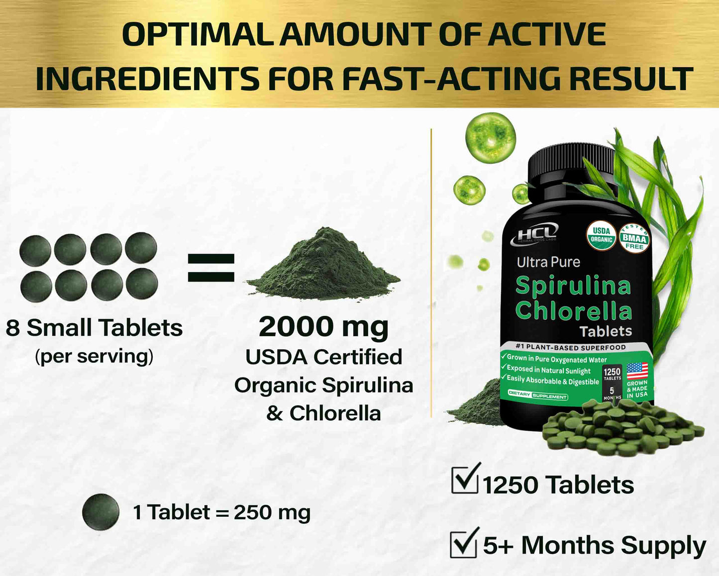 Organic Spirulina Chlorella Tablets