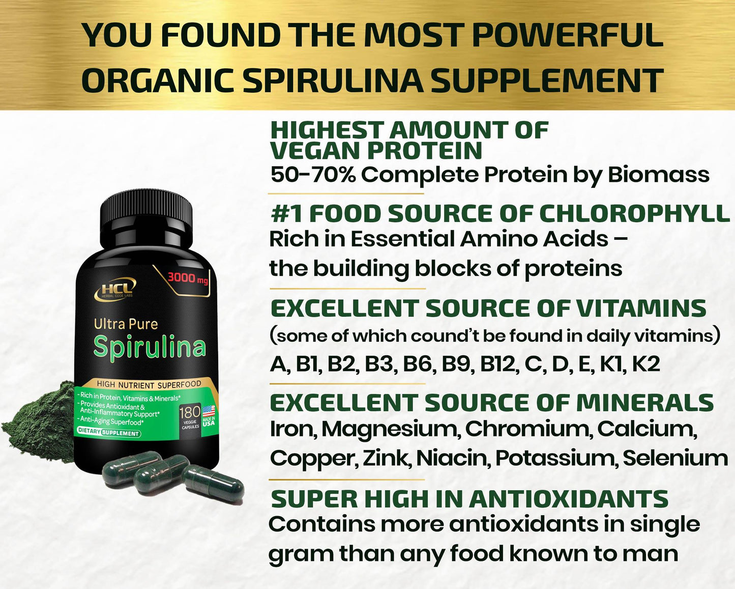 Spirulina Capsules Organic