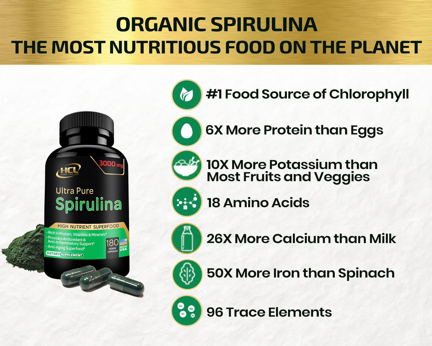 Spirulina Capsules Organic