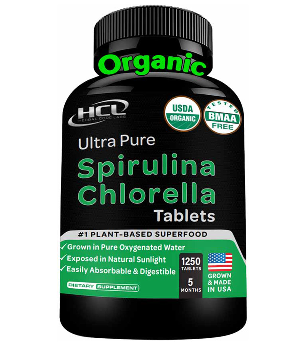 Organic Spirulina Chlorella Tablets