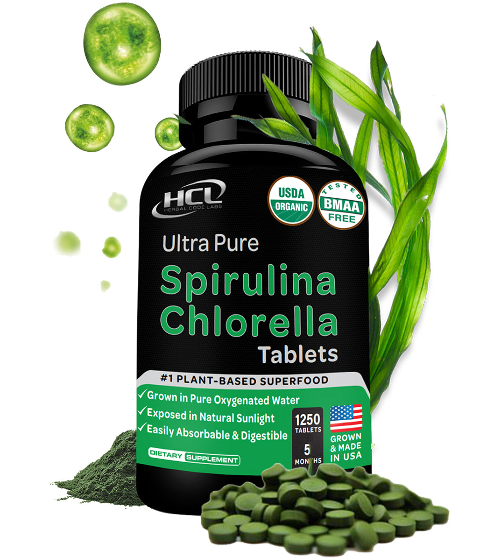 Organic Spirulina Chlorella Tablets